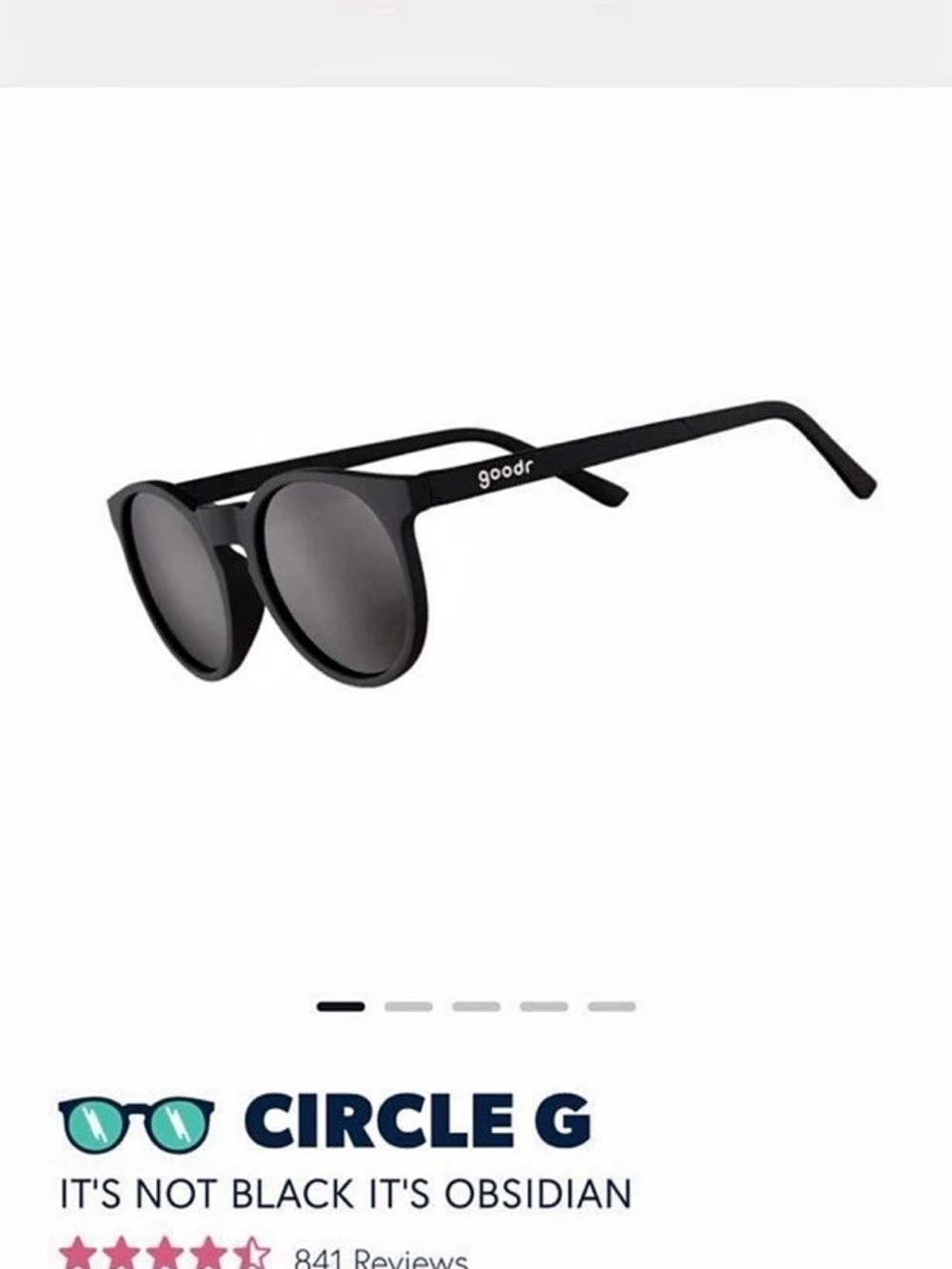 goodr Circle G - It's Not Black It's Obsidian Sunglasses